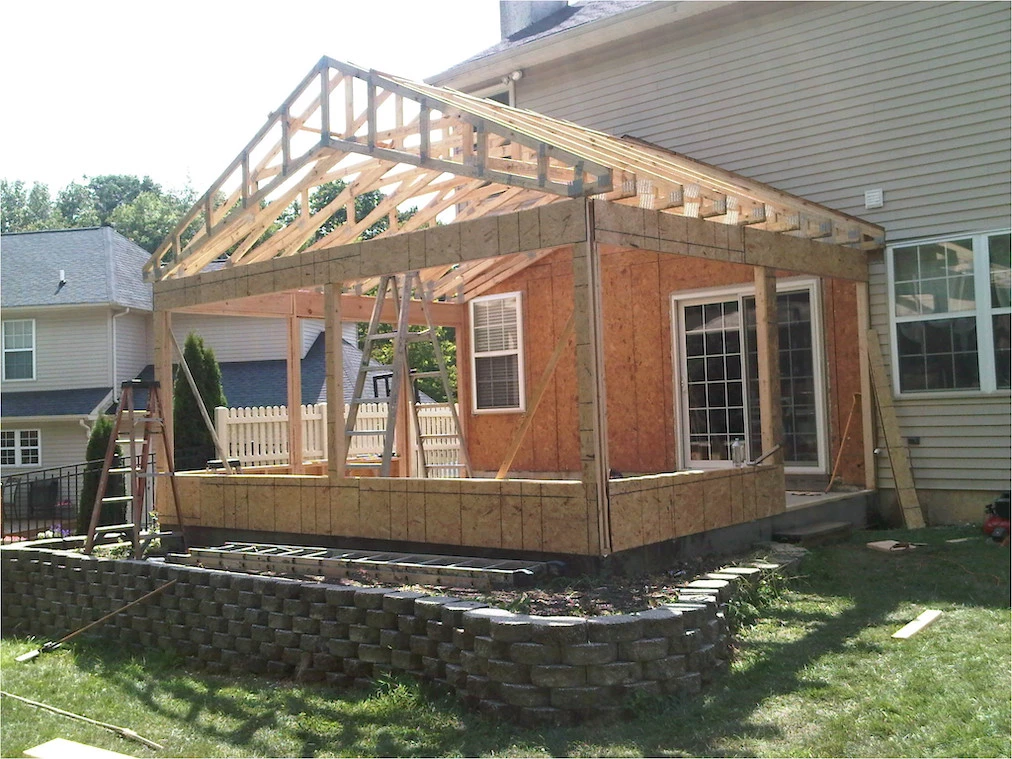 A home addition being built