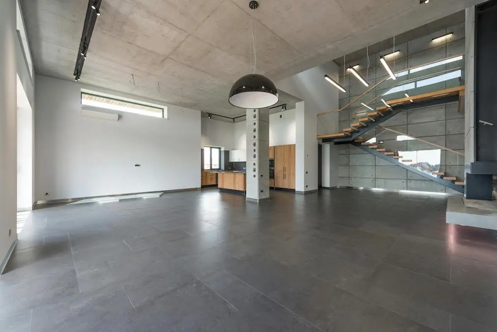 A newly finished concrete floor