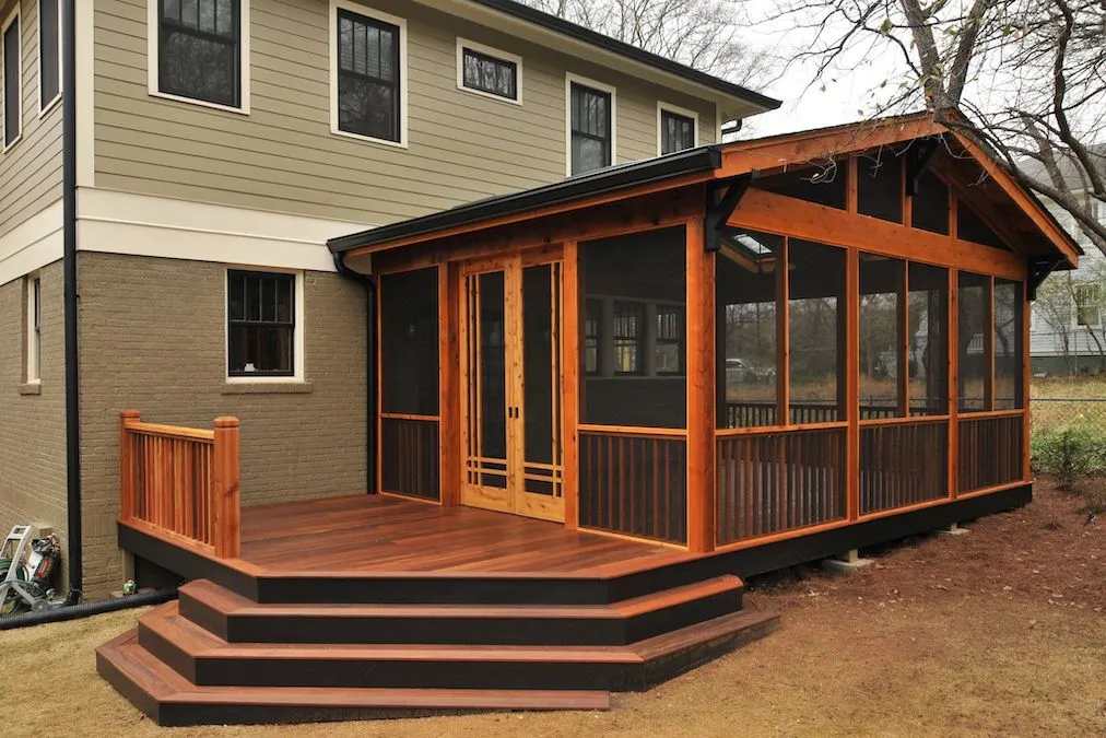 A newly built deck